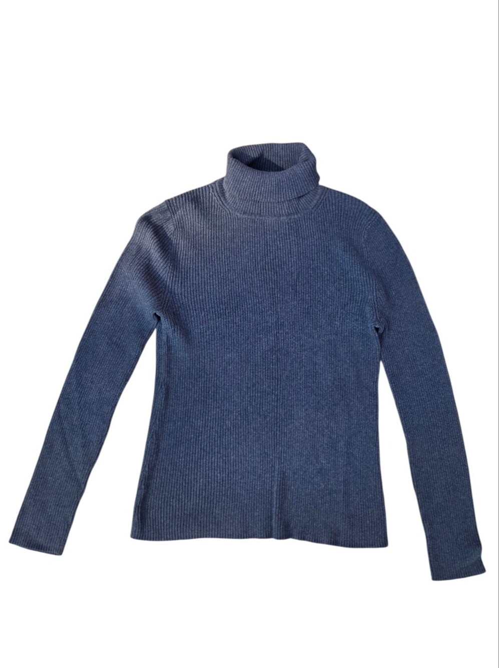 Club Monaco Ribbed Turtleneck Sweater Size XL 100% Cotton Blue